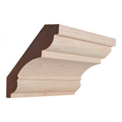 EWCR20 unfinished solid hardwood crown molding 3/4 inch thick by 3-5/8 inch wide