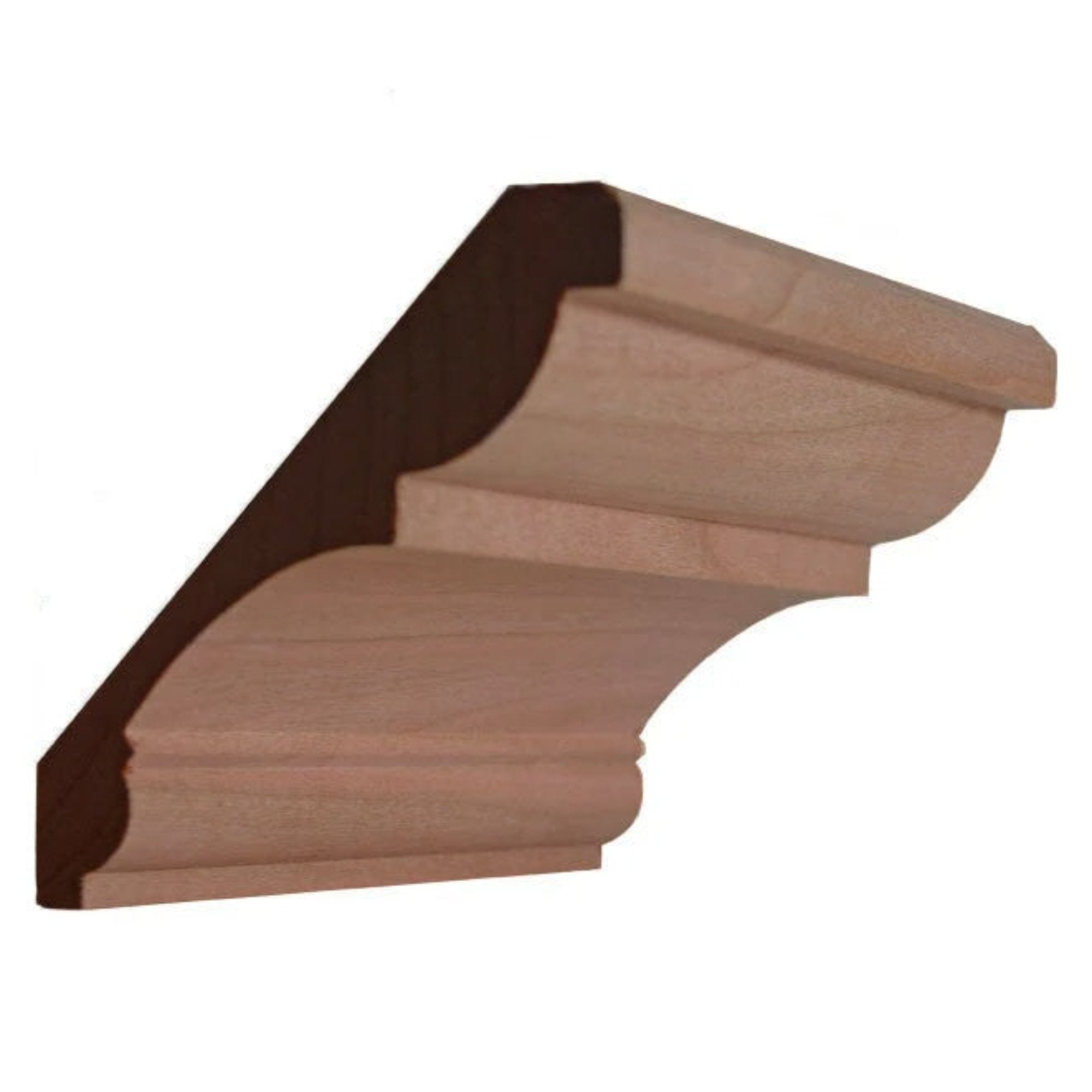 Unfinished solid hardwood crown molding EWCR21 showing traditional profile