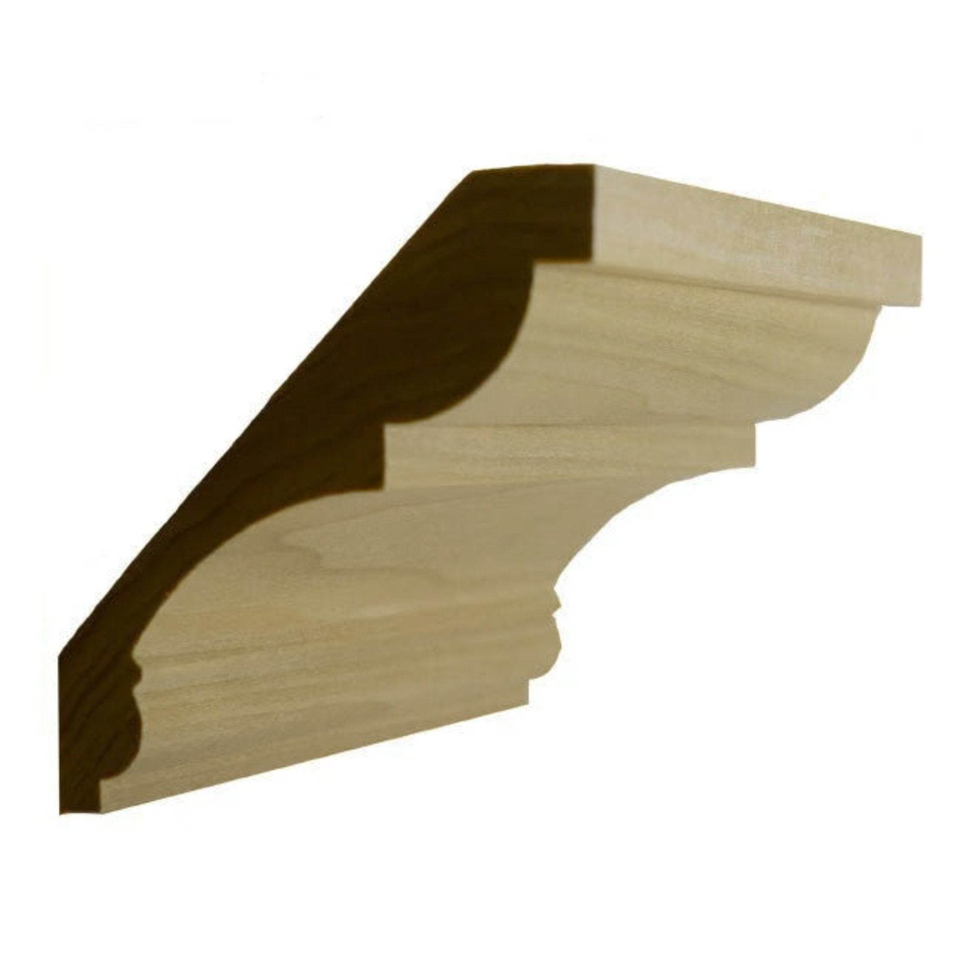 Unfinished solid hardwood crown molding EWCR21 showing traditional profile