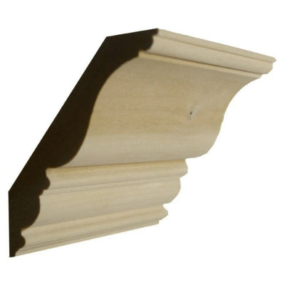 EWCR27 unfinished hardwood crown molding showing traditional profile