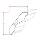 EWCR30 unfinished solid hardwood crown molding by NewMouldings