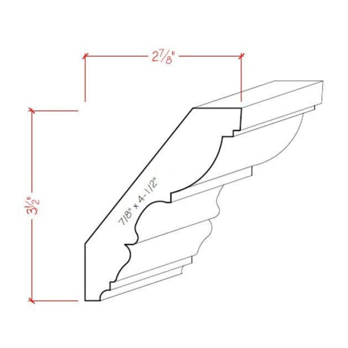 EWCR30 unfinished solid hardwood crown molding by NewMouldings