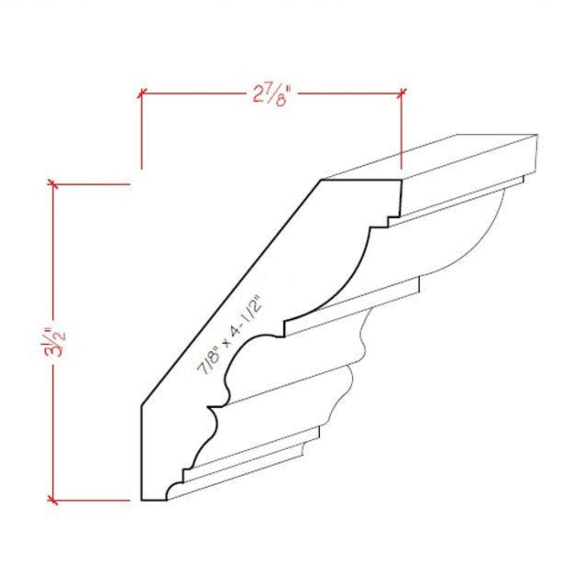 EWCR30 unfinished solid hardwood crown molding by NewMouldings