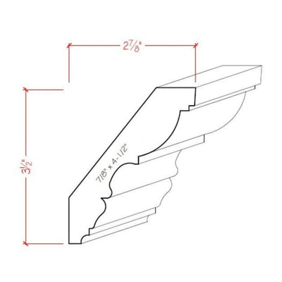 EWCR30 unfinished solid hardwood crown molding by NewMouldings