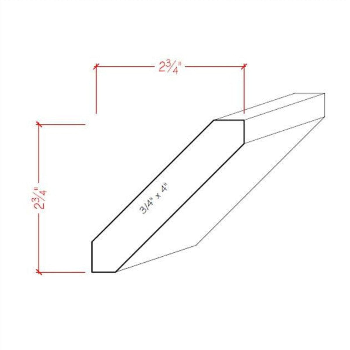 EWCR38 unfinished solid hardwood crown molding, shaker style