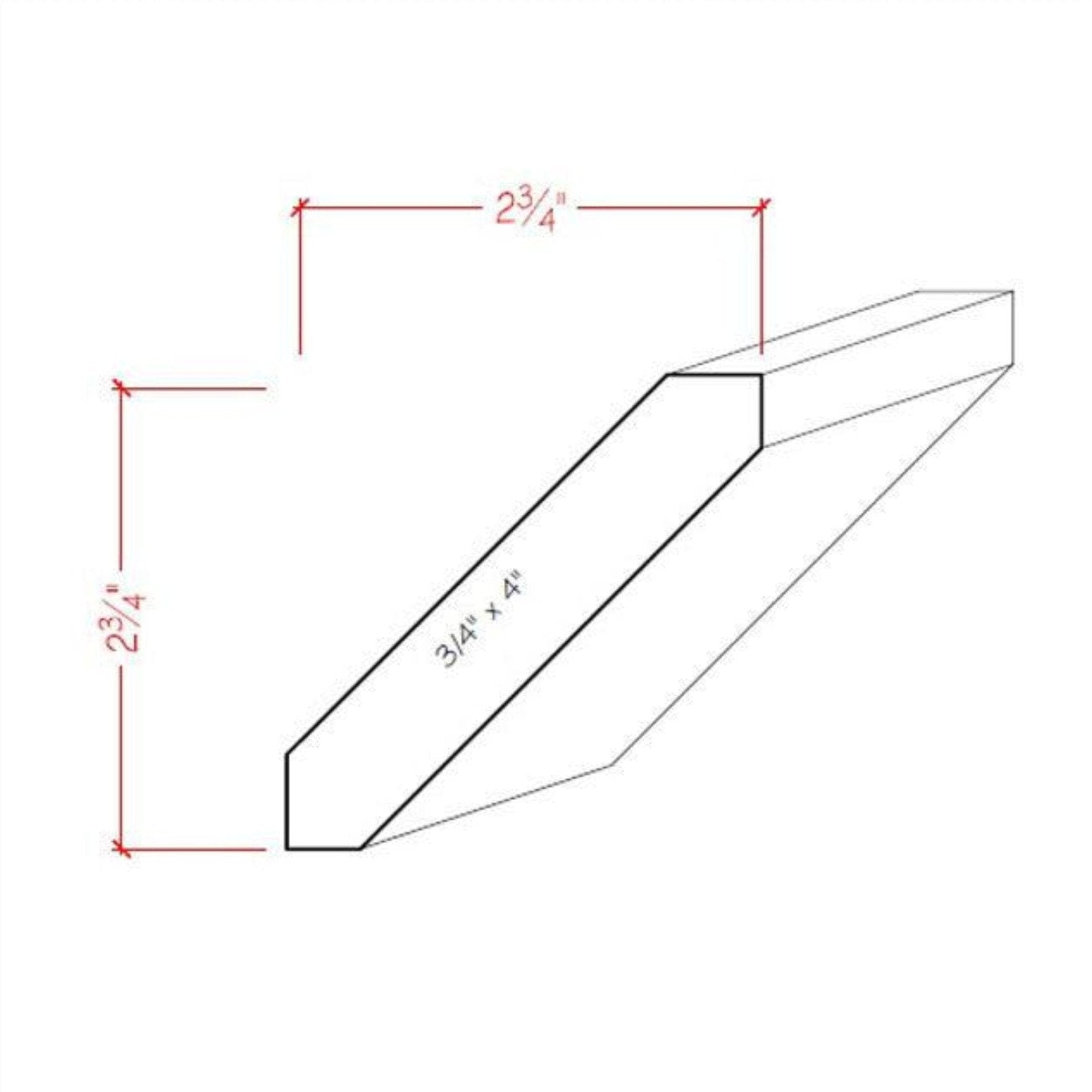 EWCR38 unfinished solid hardwood crown molding, shaker style