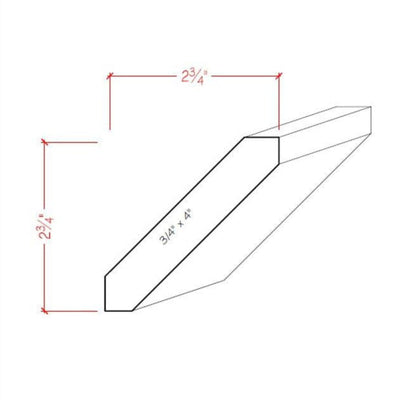 EWCR38 unfinished solid hardwood crown molding, shaker style