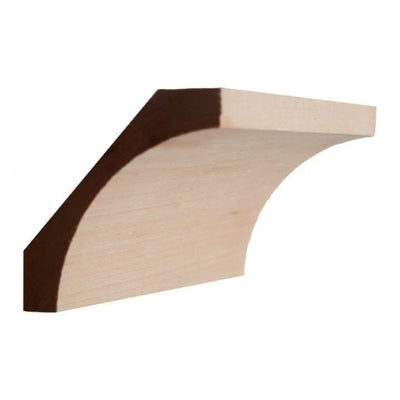 EWCR40 Cove Crown unfinished solid hardwood molding showing profile and wood grain