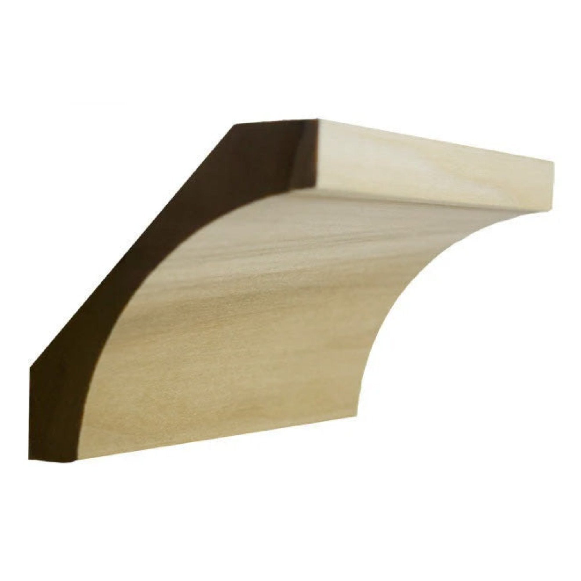 EWCR40 Cove Crown unfinished solid hardwood molding showing profile and wood grain