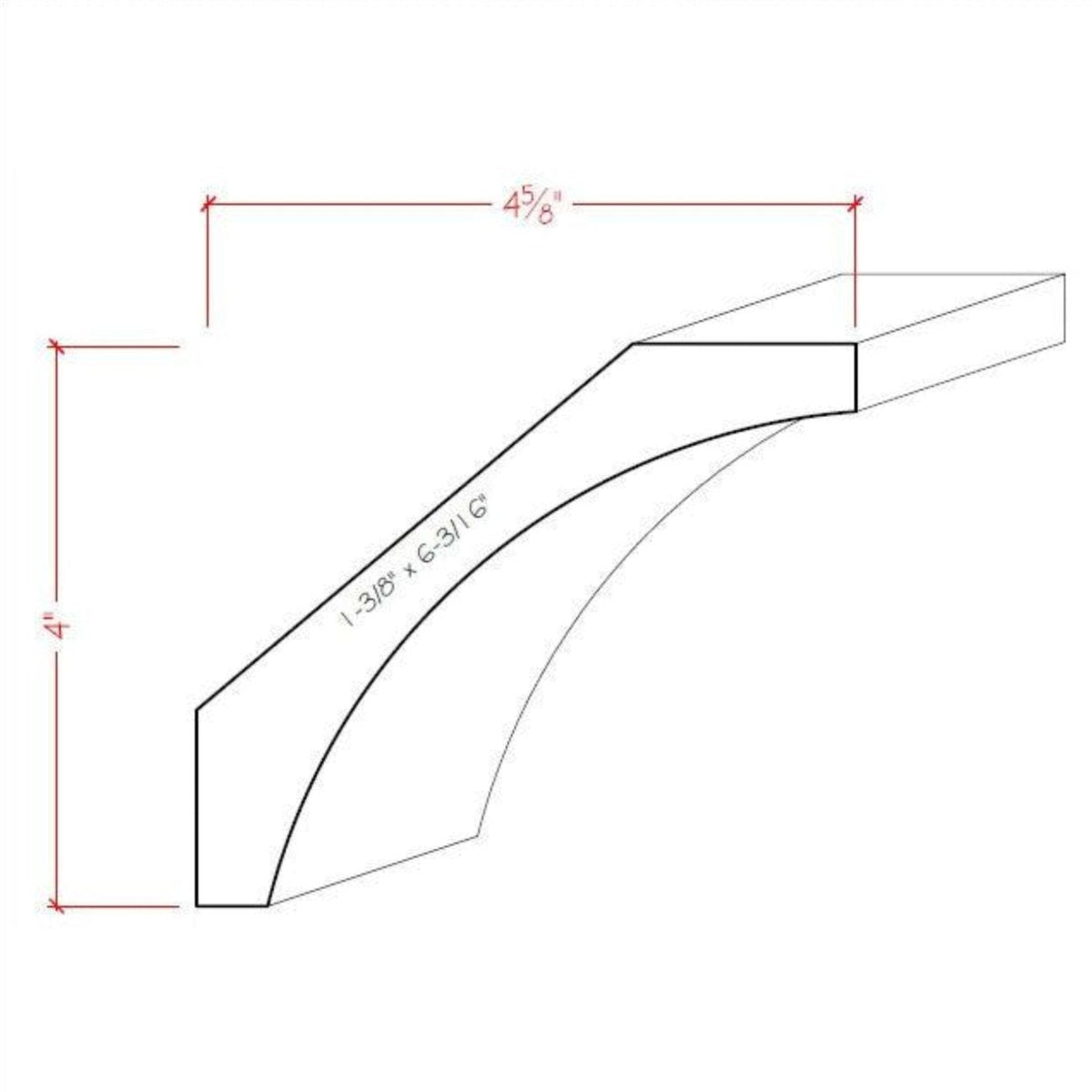 EWCR41 Cove Crown unfinished solid hardwood molding by NewMouldings
