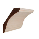 EWCR43 Cove Crown unfinished hardwood molding showing profile and wood grain