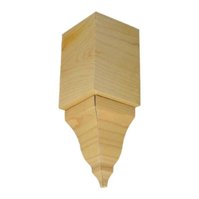 EWCR61 unfinished hardwood crown inside corner block in various wood types