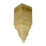 EWCR61 unfinished hardwood crown inside corner block in various wood types