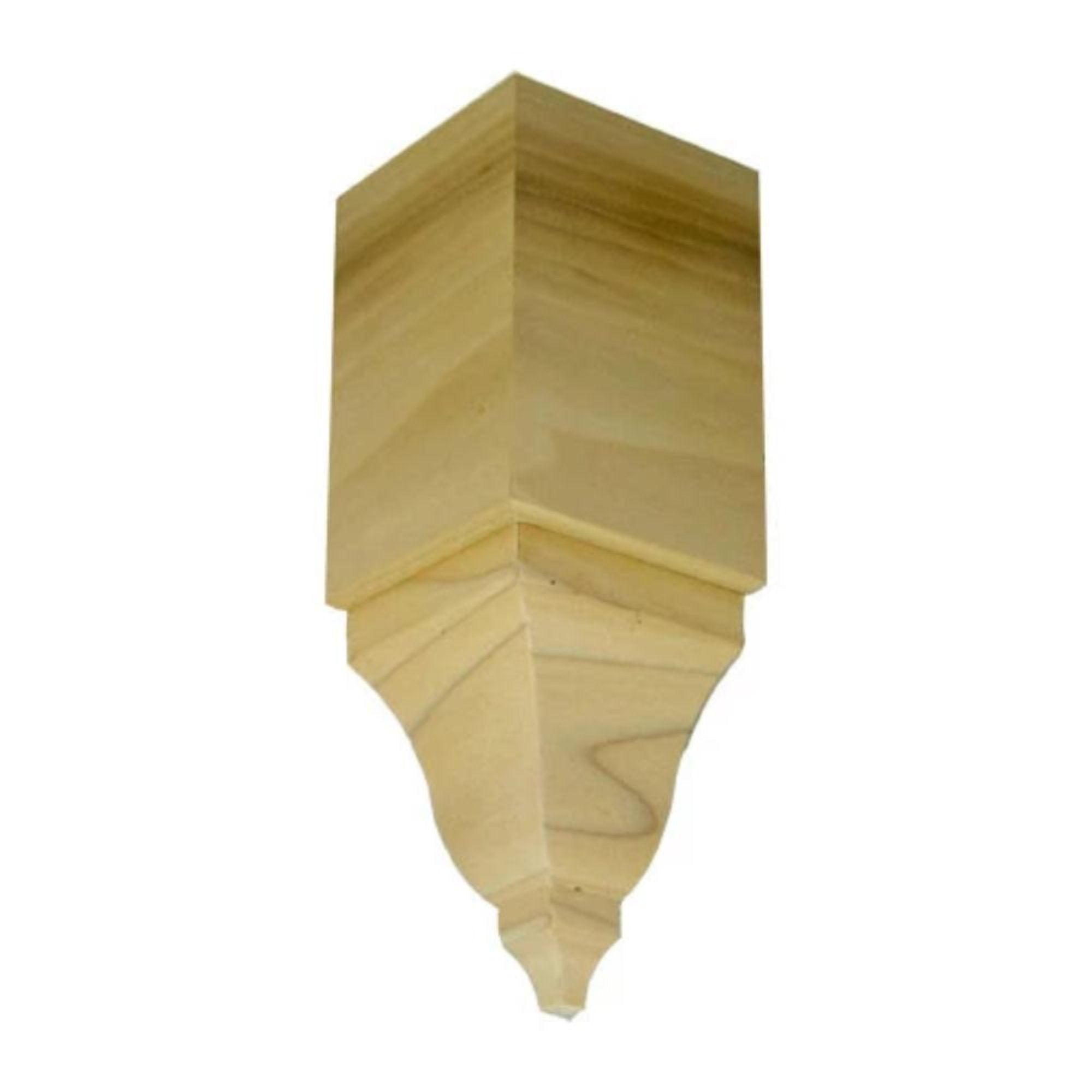 EWCR61 unfinished hardwood crown inside corner block in various wood types