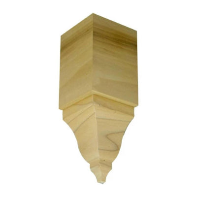 EWCR61 unfinished hardwood crown inside corner block in various wood types