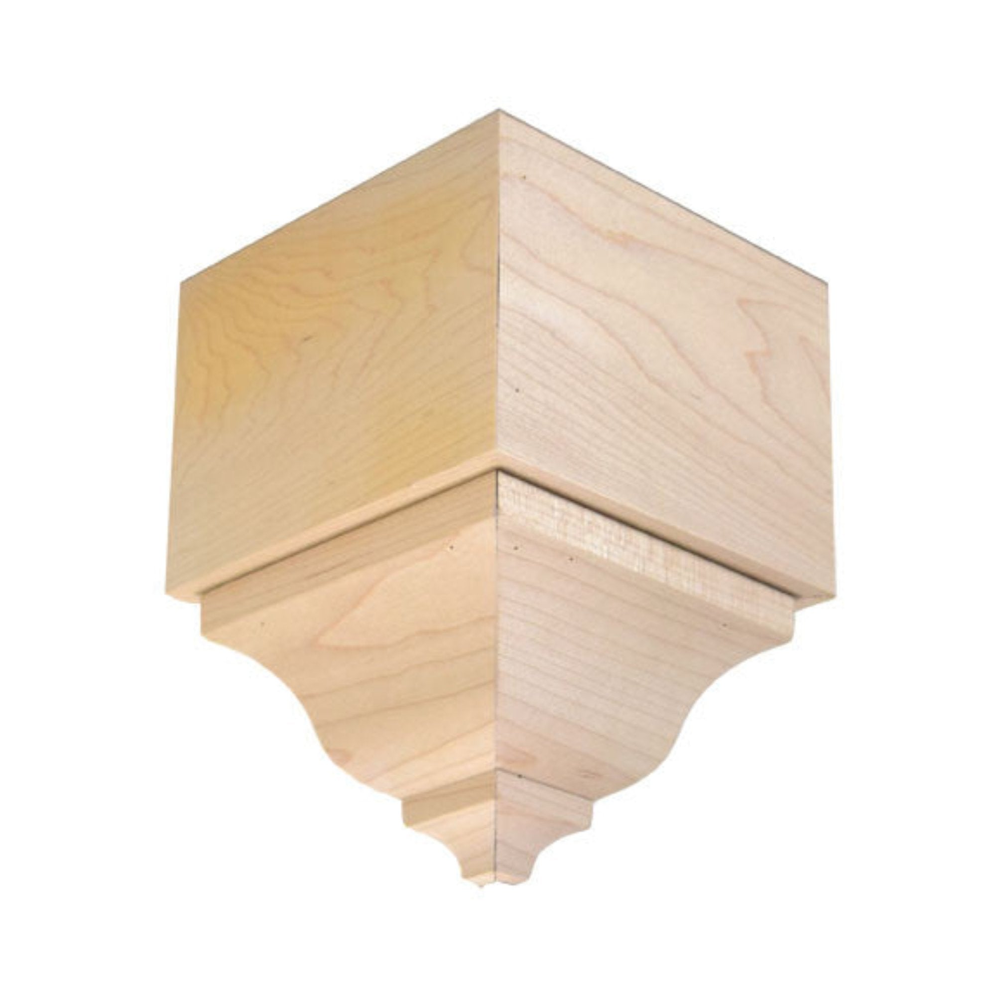 EWCR63 Crown Outside Corner Block unfinished solid hardwood molding