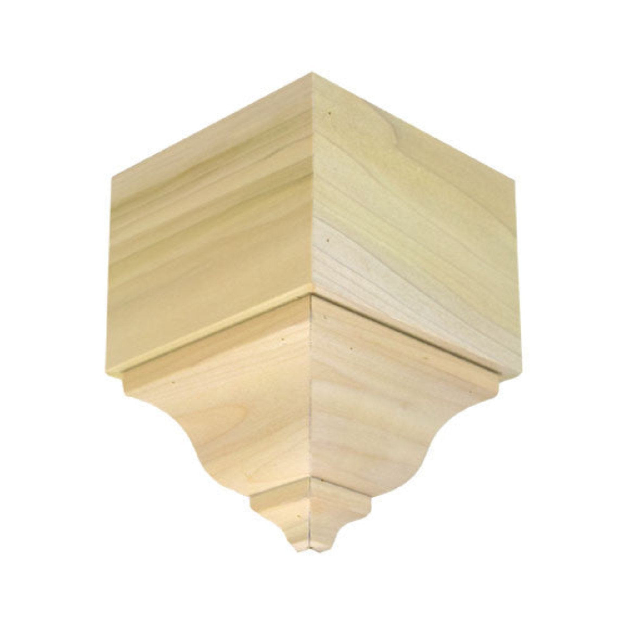 EWCR63 Crown Outside Corner Block unfinished solid hardwood molding