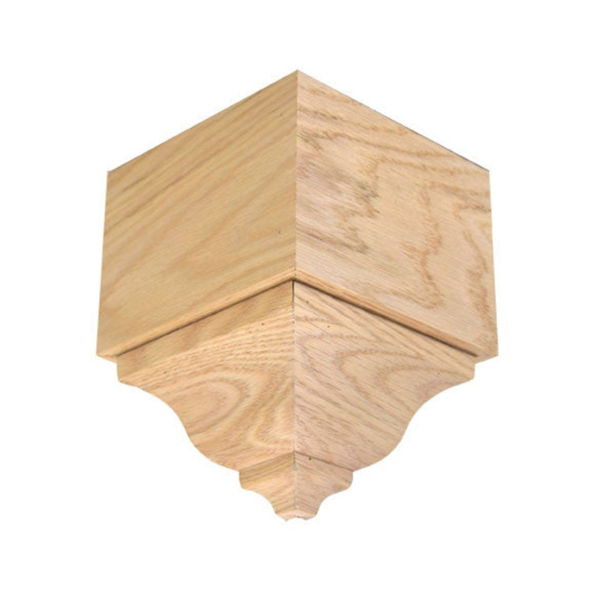 EWCR63 Crown Outside Corner Block unfinished solid hardwood molding