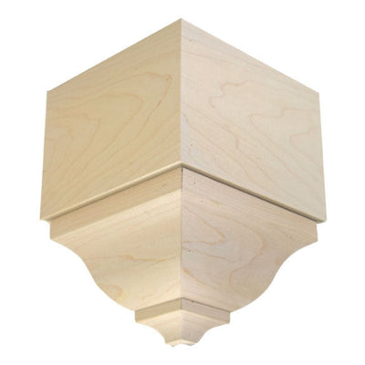 EWCR83 Crown Outside Corner Block in various hardwood finishes