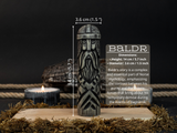 Hand-carved wooden figurine of Baldr, Norse god of light and purity, dark polished finish