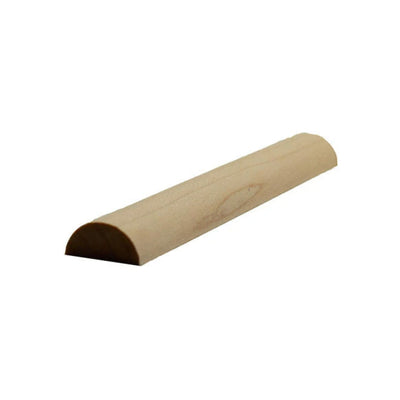 Unfinished half round hardwood molding trim 3/4 inch wide by 3/8 inch thick