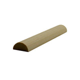 Unfinished half round hardwood molding trim 3/4 inch wide by 3/8 inch thick