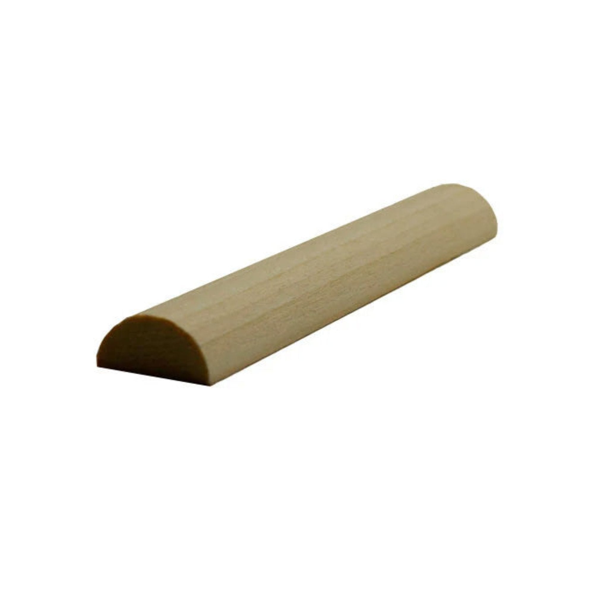Unfinished half round hardwood molding trim 3/4 inch wide by 3/8 inch thick