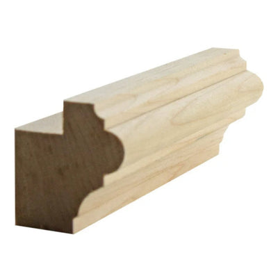 Unfinished solid hardwood kitchen cabinet light rail molding, 1-1/2 inch by 1-3/8 inch
