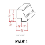 EWLR14 unfinished kitchen cabinet light rail trim in solid hardwood
