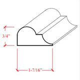 EWPM26 unfinished nose and cove panel molding in solid hardwood