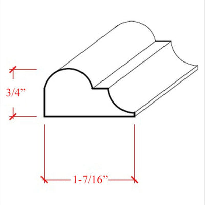 EWPM26 unfinished nose and cove panel molding in solid hardwood
