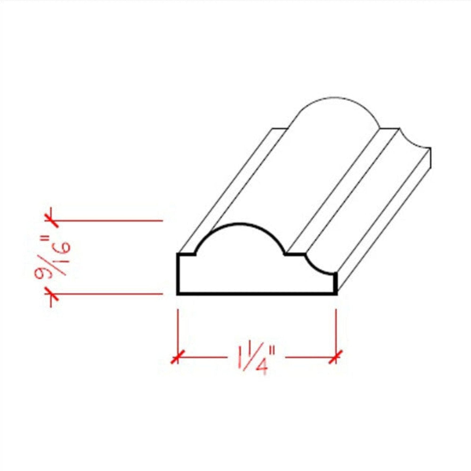 EWPM33 Nose & Cove Panel Molding unfinished solid hardwood trim