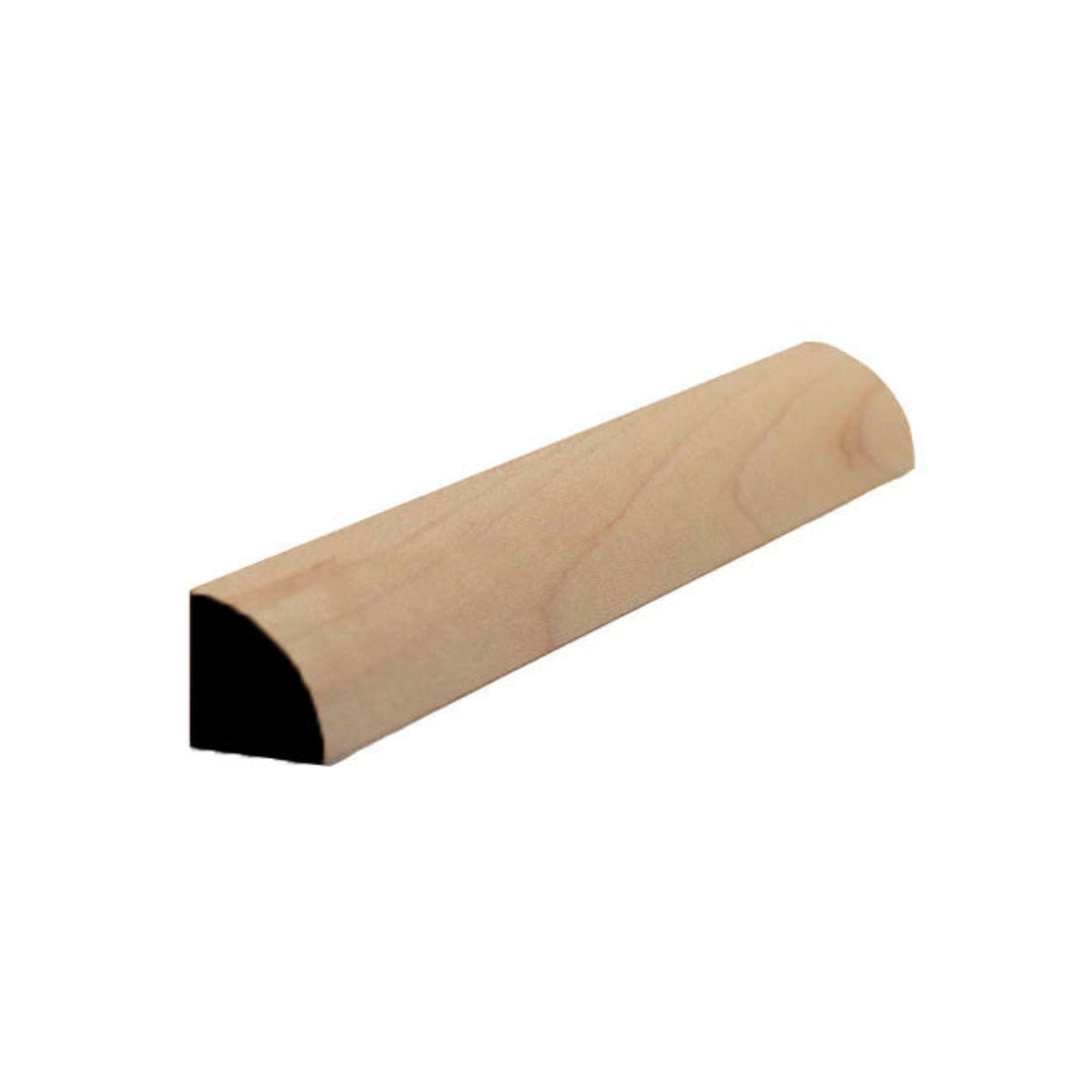 Unfinished quarter round hardwood molding trim 1/2 inch by 1/2 inch in various wood types