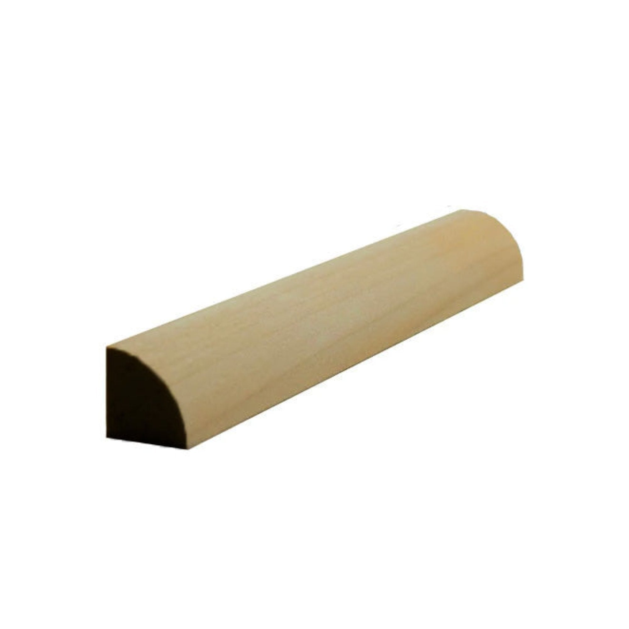 Unfinished quarter round hardwood molding trim 1/2 inch by 1/2 inch in various wood types