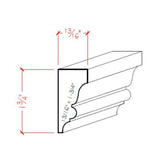 EWSC11 Solid Crown Moulding unfinished hardwood profile and wood samples