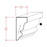 EWSC12 unfinished solid hardwood crown molding in various wood types