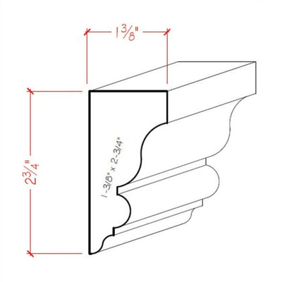 EWSC13 solid hardwood crown molding unfinished in various wood types