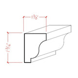 EWSC15 Solid Crown Moulding 1-3/4 inch high by 1-3/8 inch deep unfinished poplar wood