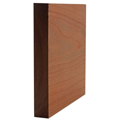 Unfinished square stock hardwood trim 5-1/4 inches wide by 3/4 inch thick in various wood types