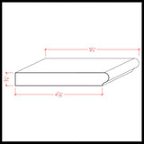 Colonial style unfinished hardwood windowsill molding 5-1/4 inches wide by 3/4 inch thick