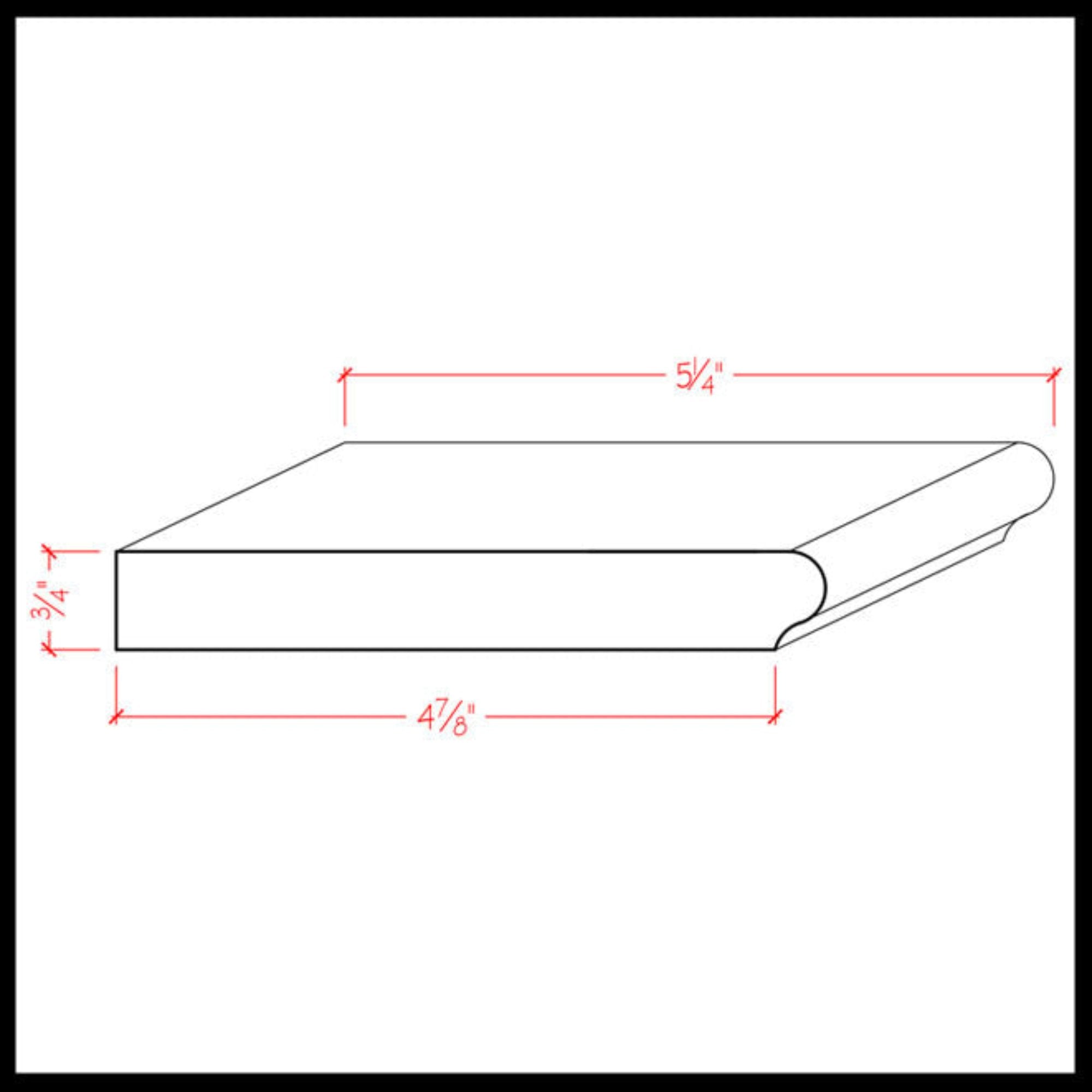 Colonial style unfinished hardwood windowsill molding 5-1/4 inches wide by 3/4 inch thick
