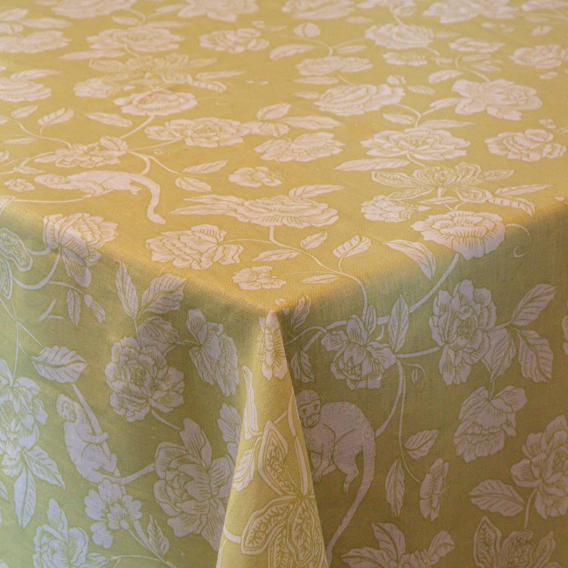 100% Premium Linen - Eden Flora Parlour Tablecloth by Ro'Table - main product image for Resin Society
