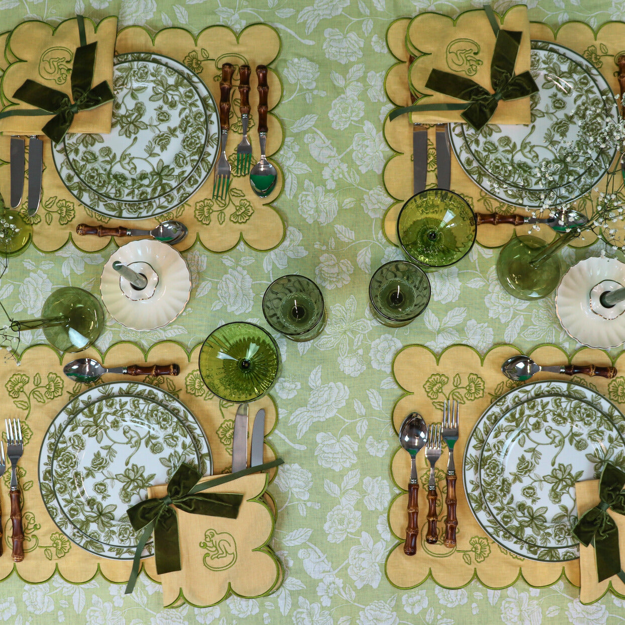 100% Premium Linen - Eden Flora Parlour Tablecloth by Ro'Table - product image 2 for Resin Society