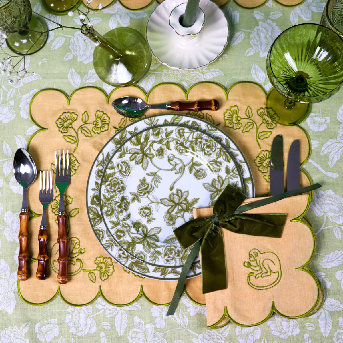 100% Premium Linen - Eden Flora Parlour Tablecloth by Ro'Table - product image 4 for Resin Society