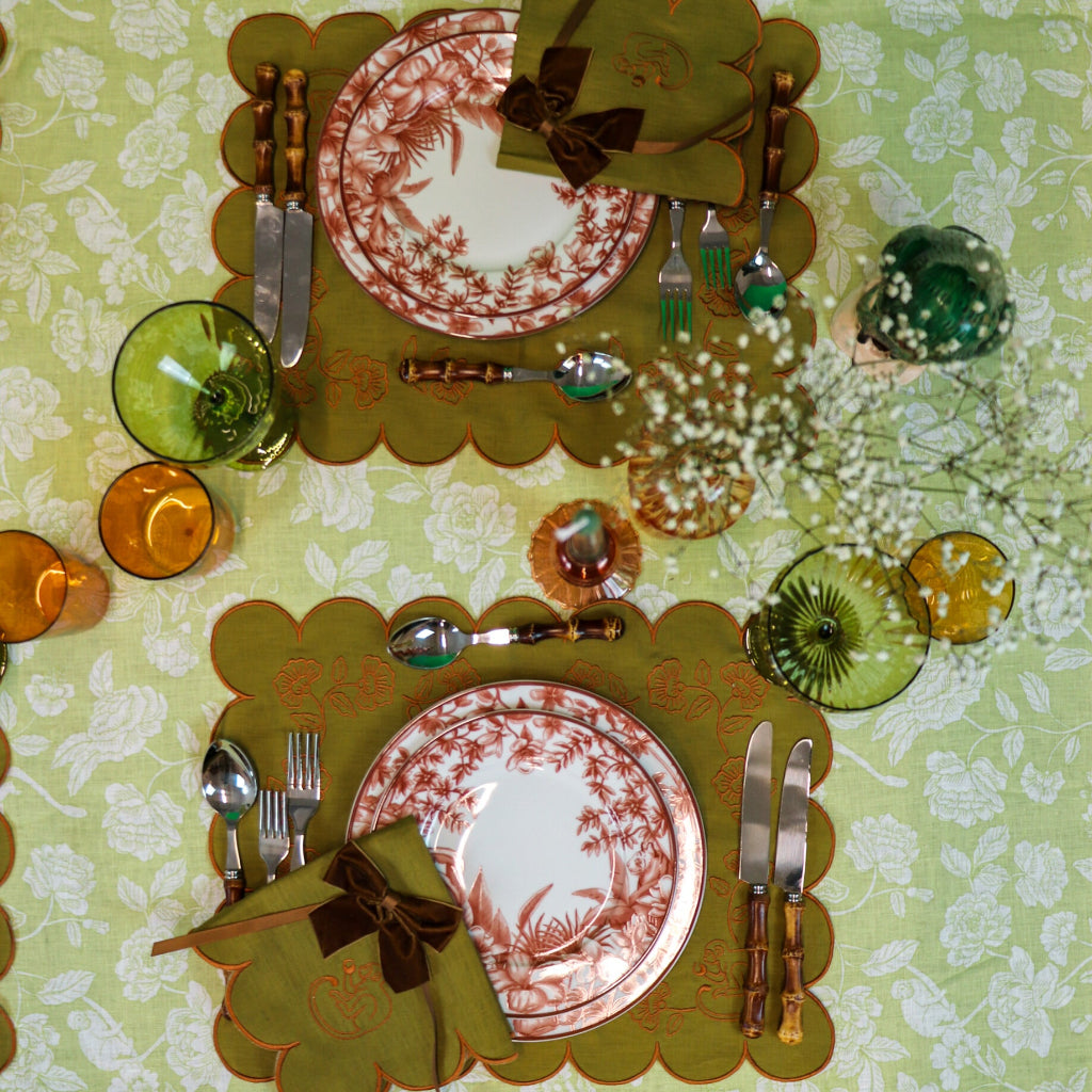 100% Premium Linen - Eden Flora Parlour Tablecloth by Ro'Table - product image 7 for Resin Society