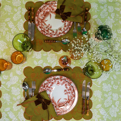 100% Premium Linen - Eden Flora Parlour Tablecloth by Ro'Table - product image 7 for Resin Society