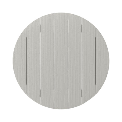 SoPoly 36 inch round bar height table in outdoor setting