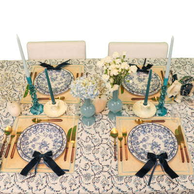 100% Organic Cotton - Eleanor Royal Blue Tablecloth by Ro'Table - product image 3 for Resin Society