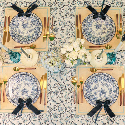 100% Organic Cotton - Eleanor Royal Blue Tablecloth by Ro'Table - product image 9 for Resin Society