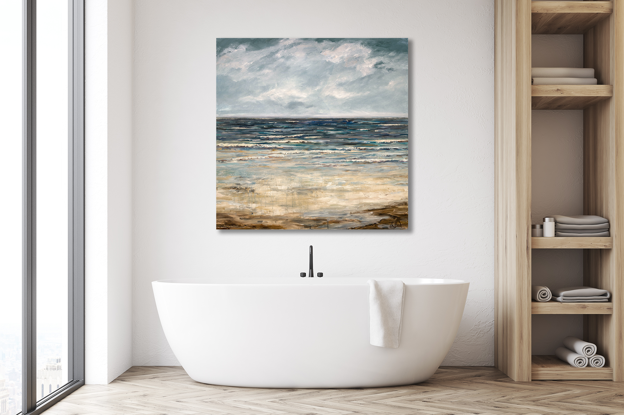 Emerald Sea Artist Enhanced Canvas Print by John Beard Collection - product image 3 for Resin Society